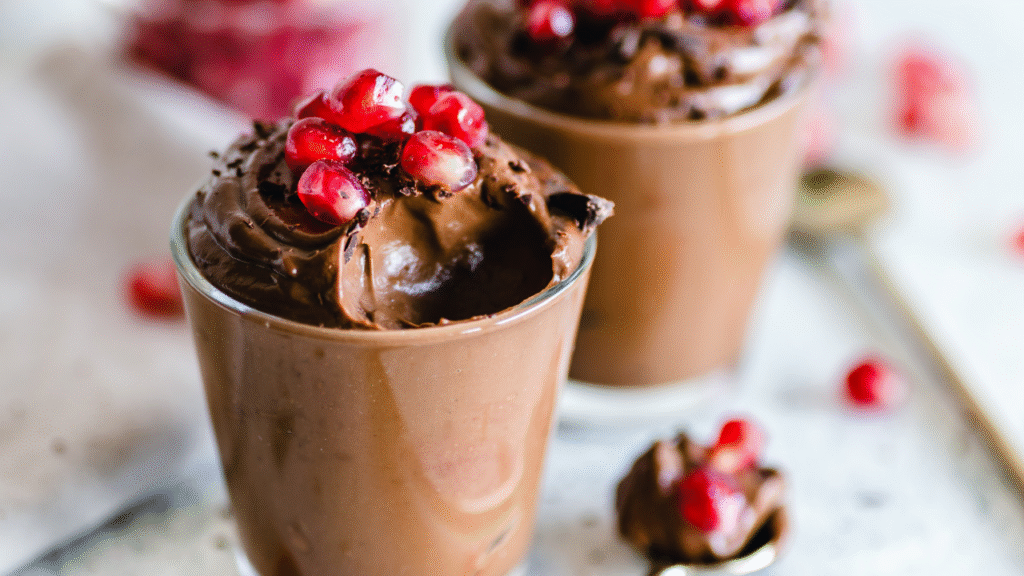 Chocolate chia seed healthy dessert recipe