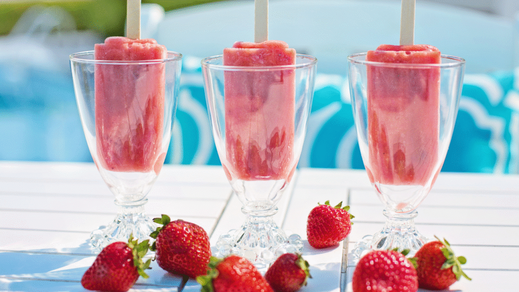 Strawberry yogurt popsicle healthy Recipe